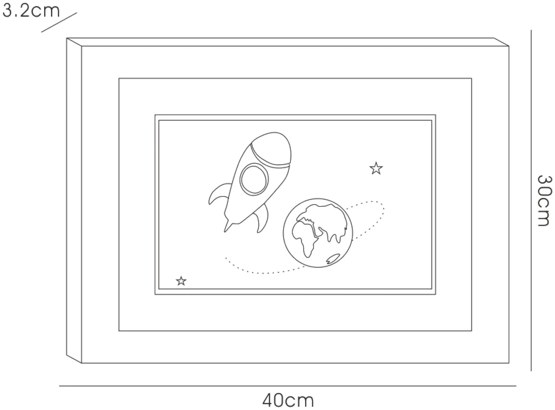 IL70524  Bambino Rocket In Space Crystal Art